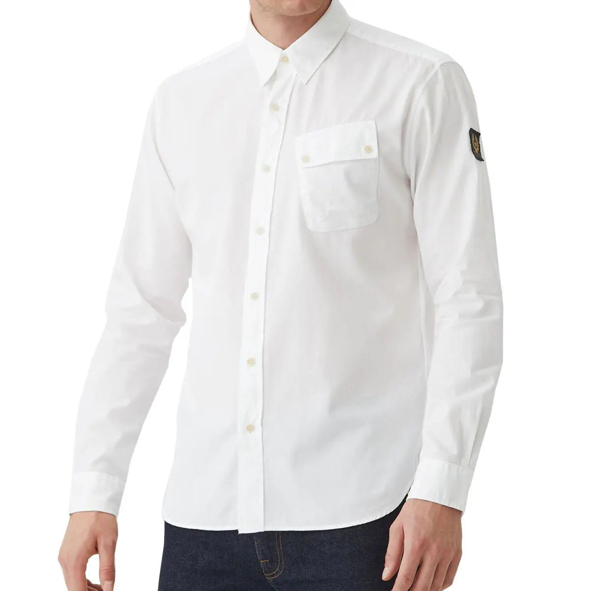 White ‘Pitch’ Cotton Twill Shirt  Belstaff   