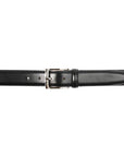 Black Calf Belt with Silver Buckle  Crockett & Jones   