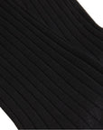 Black Ribbed Fine Cotton Socks  Robert Old   