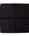 Black Silk Pocket Square  Robert Old   