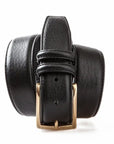 Brass Buckle Calf Leather Belt  - Black  Robert Old   