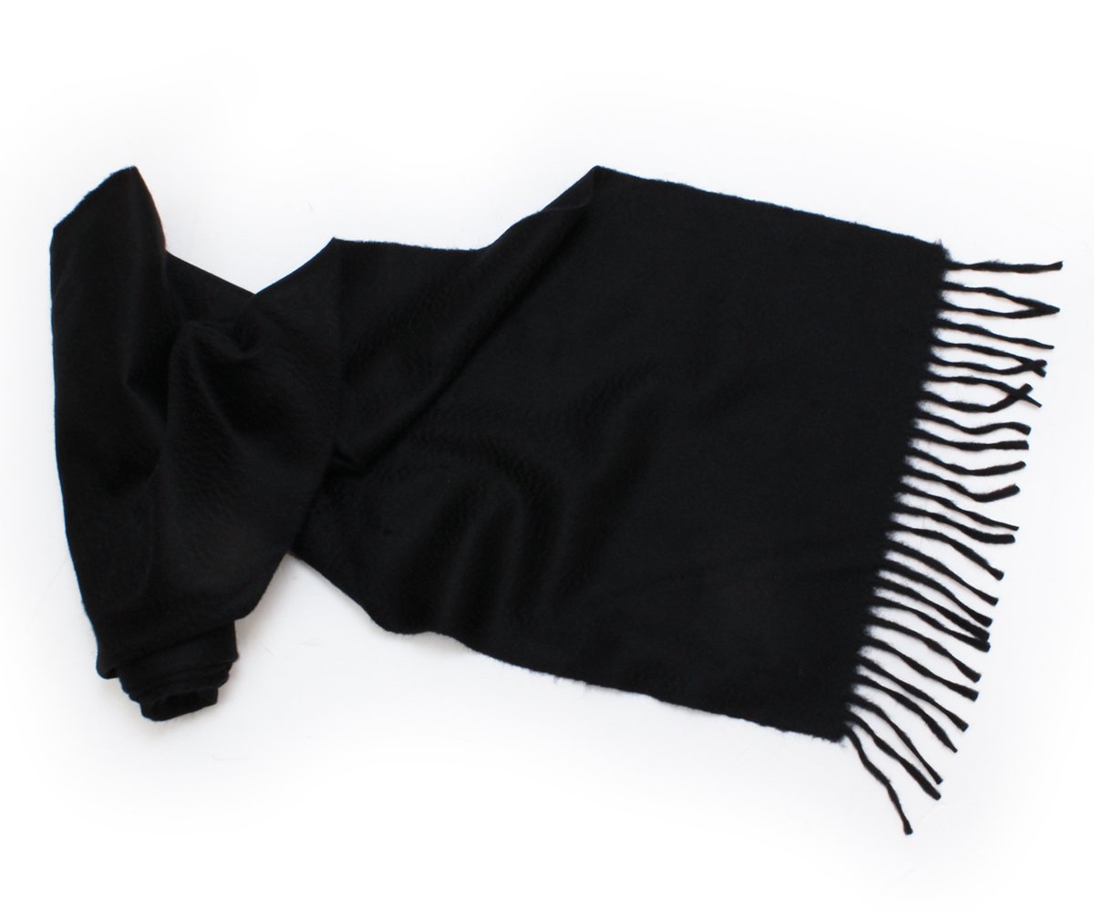 Black Pure Cashmere Scarf  Robert Old   