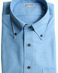 Blue Mist with Contrast Buttons Premium Cashmerello Shirt L/S SHIRTS Robert Old