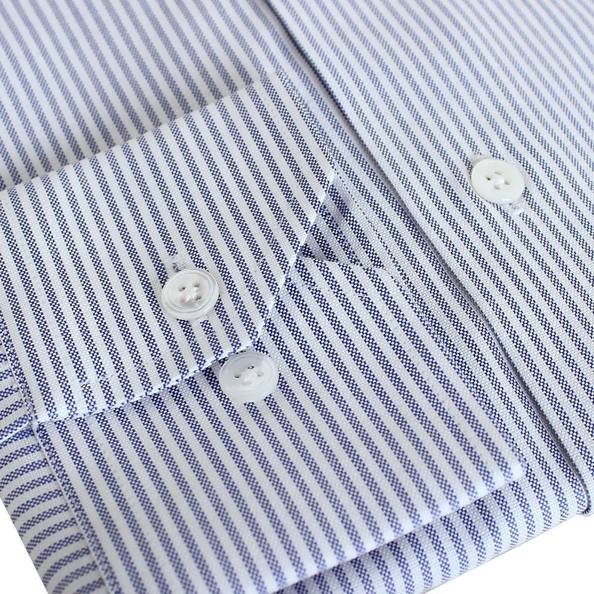 Swiss Cotton Blue Stripe Oxford Shirt  Robert Old   