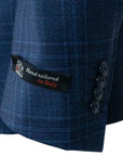 Blue Overcheck Pure Virgin Wool Jacket  Robert Old   