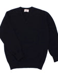 The Brae 2 ply V-Neck Pure Lambswool Sweater KNITWEAR Robert Old Navy 36UK