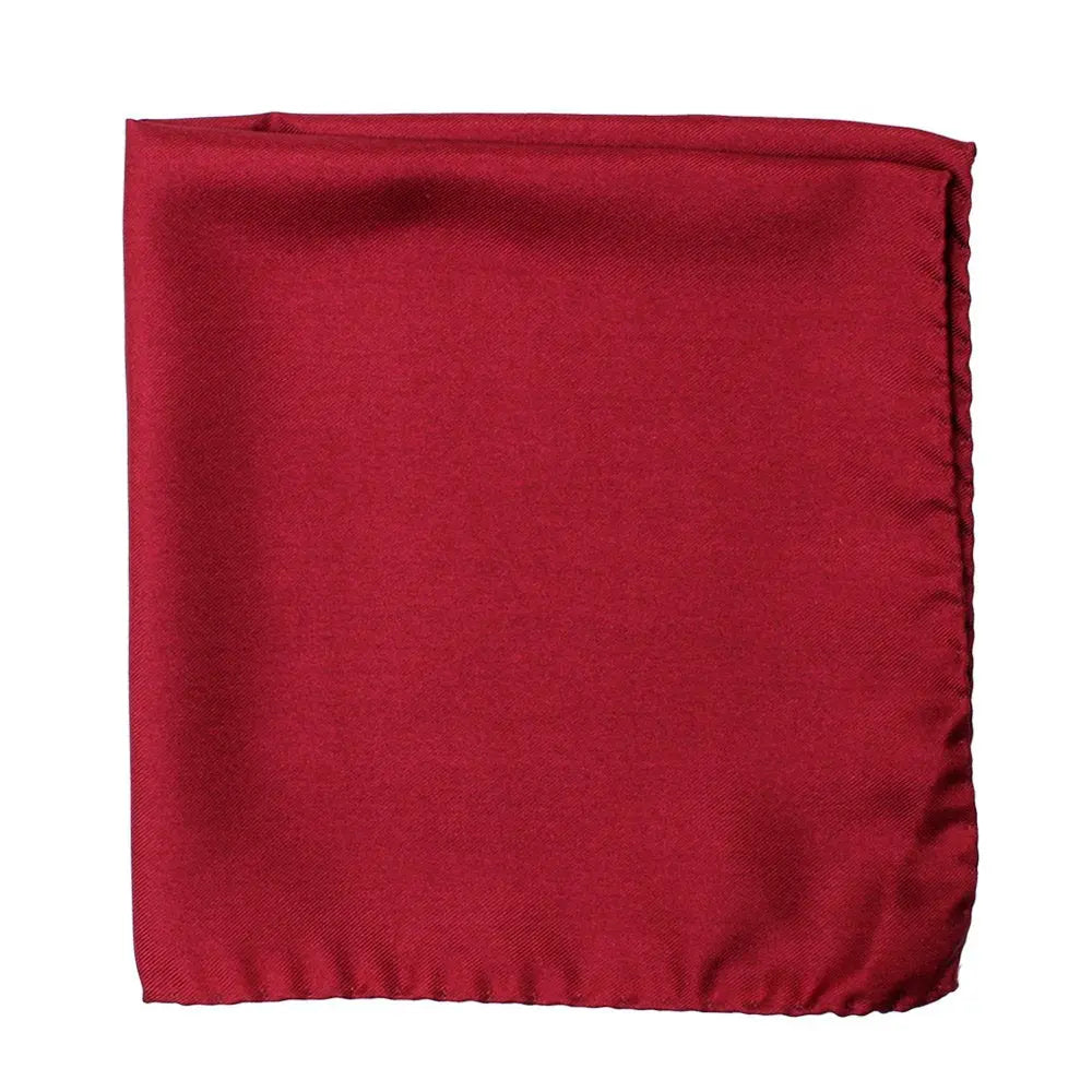 Burgundy Red Silk Pocket Square  Robert Old   