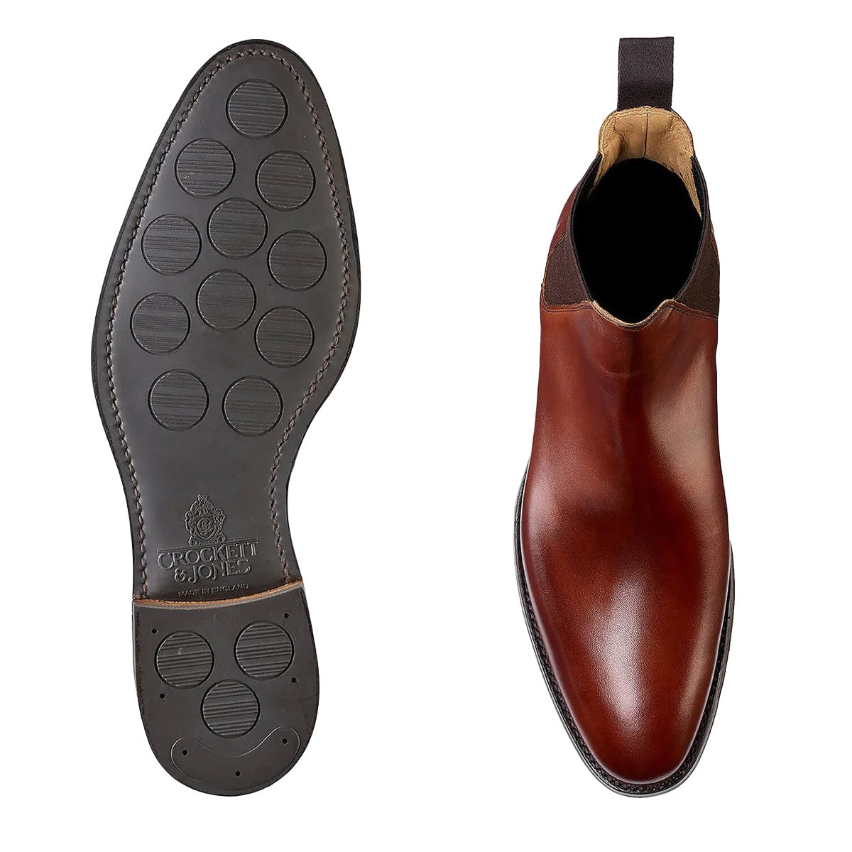 Chelsea 8 Chestnut Calf Leather Boots  Crockett & Jones   