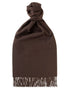 Chocolate Classic Plain 100% Cashmere Brushed Scarf SCARVES Robert Old