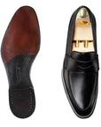 Crawford Black Hand Grade Penny Loafers  Crockett & Jones   