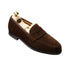 Dark Brown Boston Suede Penny Loafer SHOES Crockett & Jones