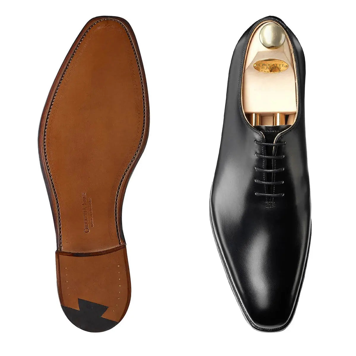Alex Black Calf Leather Oxford Shoes  Crockett & Jones   
