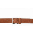 Polo Brown Suede Belt with Silver Buckle  Crockett & Jones   