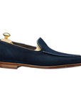 Salcombe Ocean Blue Suede Unstructured Loafer  Crockett & Jones   