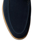 Salcombe Ocean Blue Suede Unstructured Loafer  Crockett & Jones   