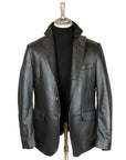 Black Deerskin Leather Blazer  Robert Old   