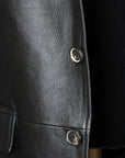 Black Deerskin Leather Blazer  Robert Old   