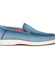 Light Blue Suede Slip-On Loafers  Santoni   