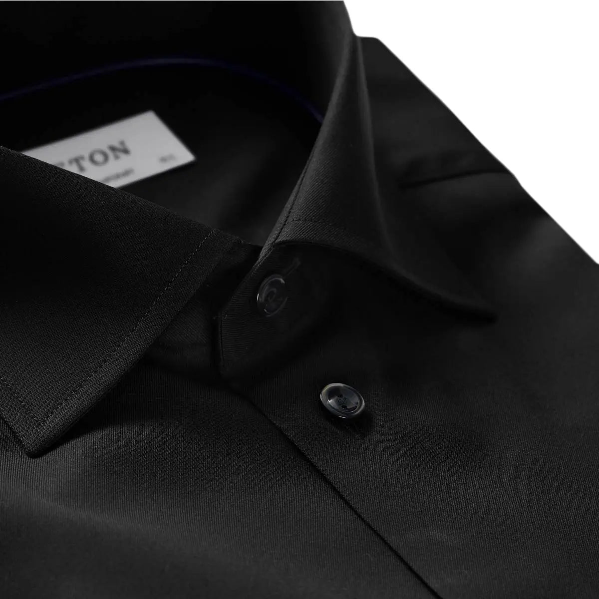 Black Signature Twill Contemporary Fit Shirt  Eton   