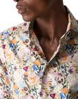 Beige Floral Print Signature Twill Contemporary Fit Shirt  Eton   