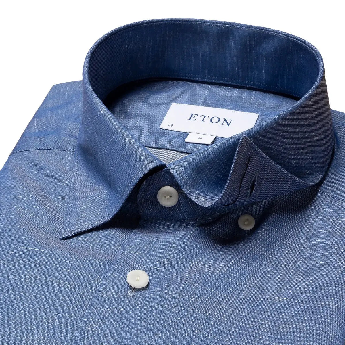 Blue Wrinkle-Free Cotton Linen Slim Fit Shirt  Eton   