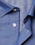 Blue Wrinkle-Free Cotton Linen Slim Fit Shirt  Eton   