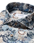 Floral Print Signature Twill Contemporary Fit Shirt  Eton   