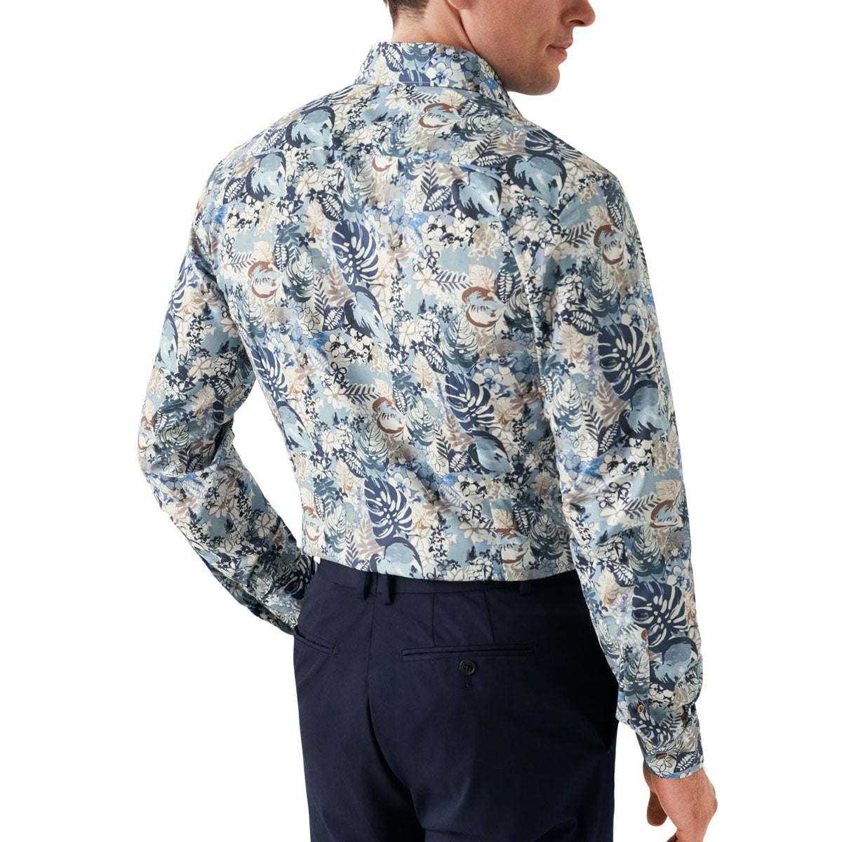 Floral Print Signature Twill Contemporary Fit Shirt  Eton   