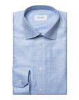 Light Blue Checked King Twill Contemporary Fit Shirt  Eton   