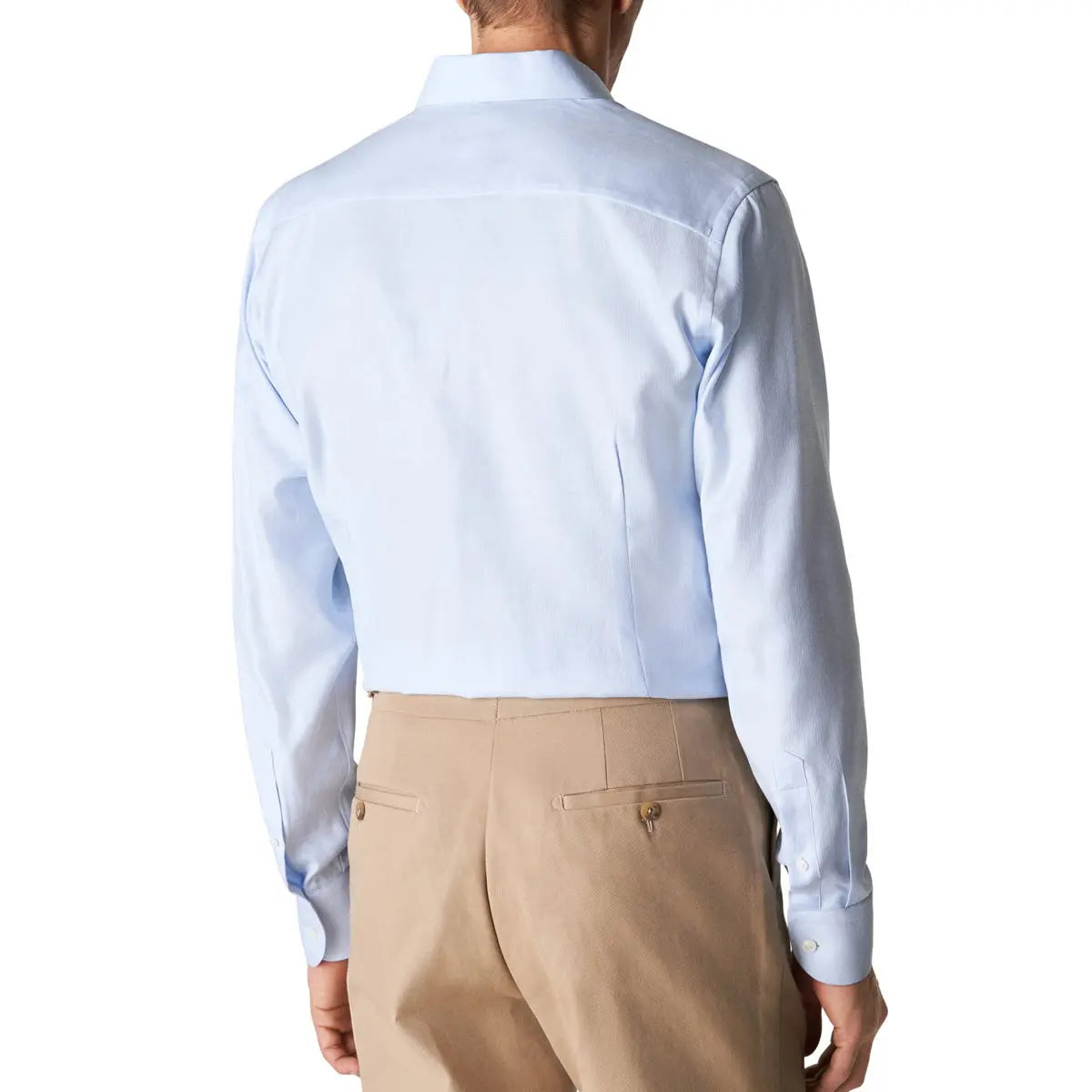 Light Blue Cotton-Lyocell Stretch Slim Fit Shirt  Eton   