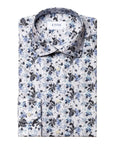 Light Blue Floral Print Slim Fit Shirt  Eton   