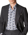 Light Blue Floral Print Slim Fit Shirt  Eton   