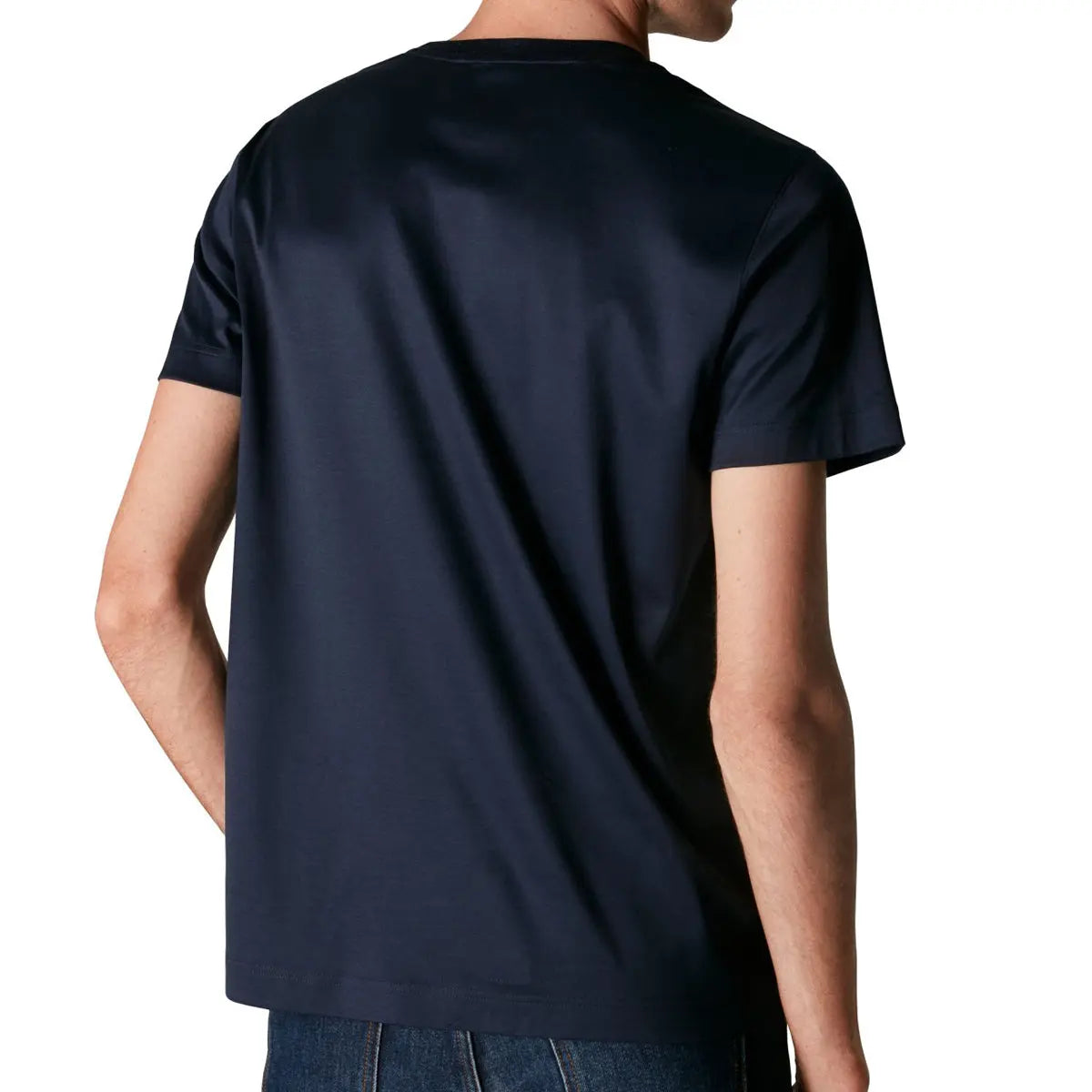 Navy Blue Filo di Scozia T-shirt  Eton   