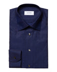 Navy Double-E Print Jacquard Slim Fit Shirt  Eton   