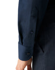 Navy Filo di Scozia Pique Slim Fit Shirt  Eton   