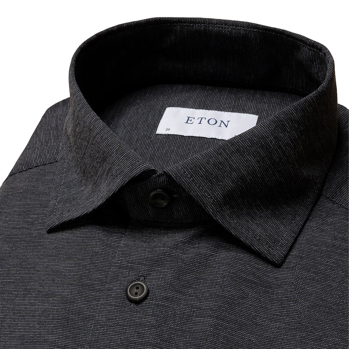 Navy Mélange Four-Way Stretch Slim Fit Shirt  Eton   
