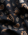 Navy Paisley Print Contemporary Fit Flannel Shirt  Eton   