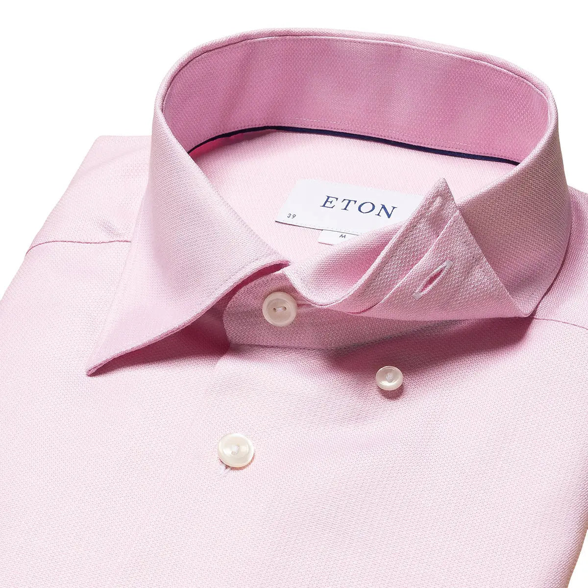 Pink Cotton-Lyocell Stretch Slim Fit Shirt  Eton   