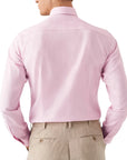 Pink Cotton-Lyocell Stretch Slim Fit Shirt  Eton   