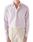 Pink Houndstooth King Twill Contemporary Fit Shirt  Eton   