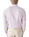 Pink Houndstooth King Twill Contemporary Fit Shirt  Eton   