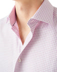 Pink Houndstooth King Twill Contemporary Fit Shirt  Eton   