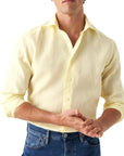 Yellow Italian Linen Slim Fit Shirt  Eton   