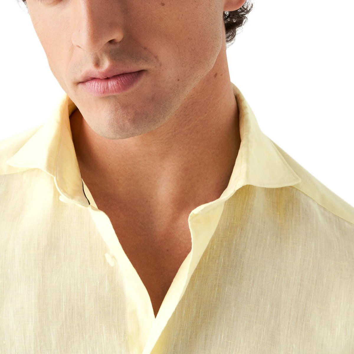 Yellow Italian Linen Slim Fit Shirt  Eton   