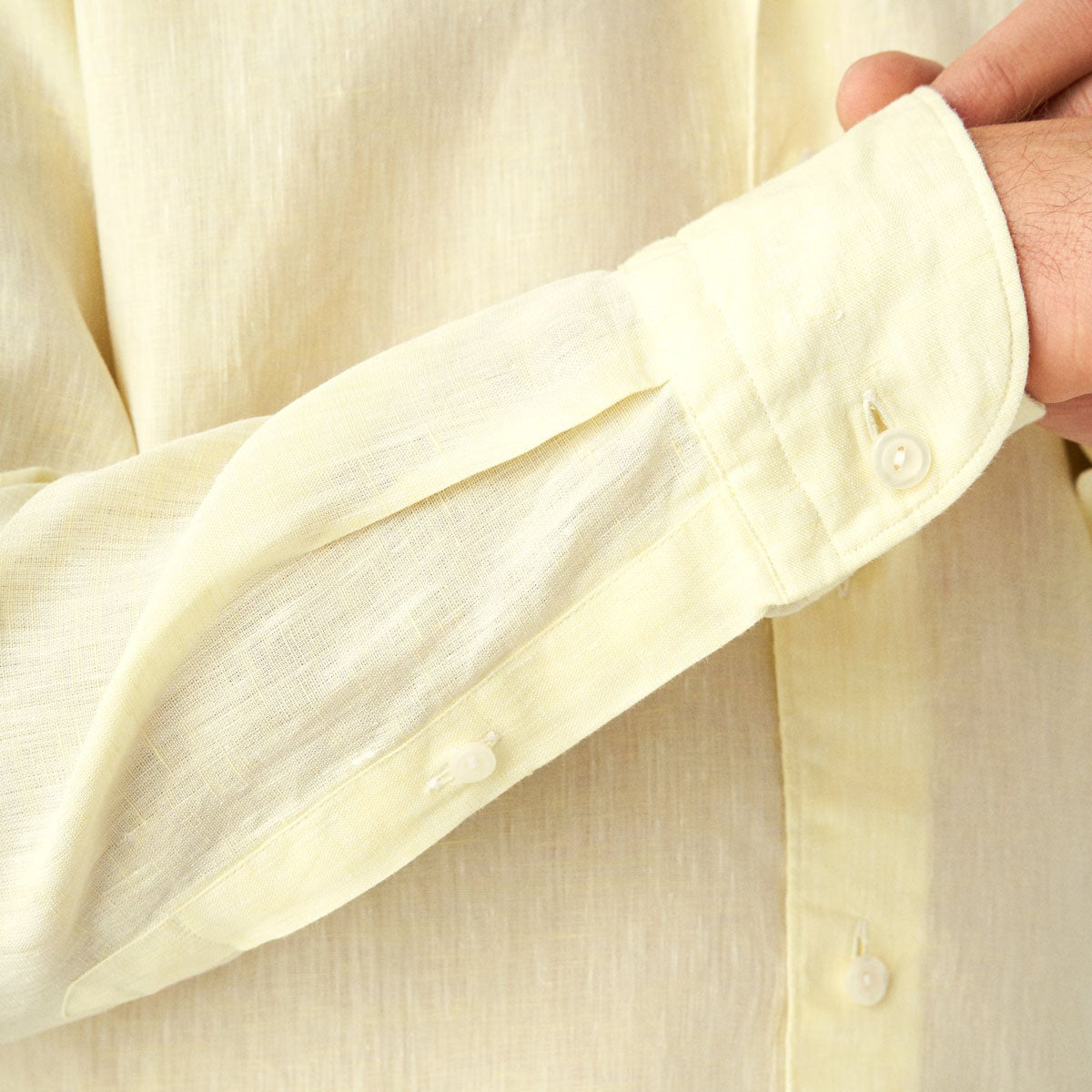 Yellow Italian Linen Slim Fit Shirt  Eton   