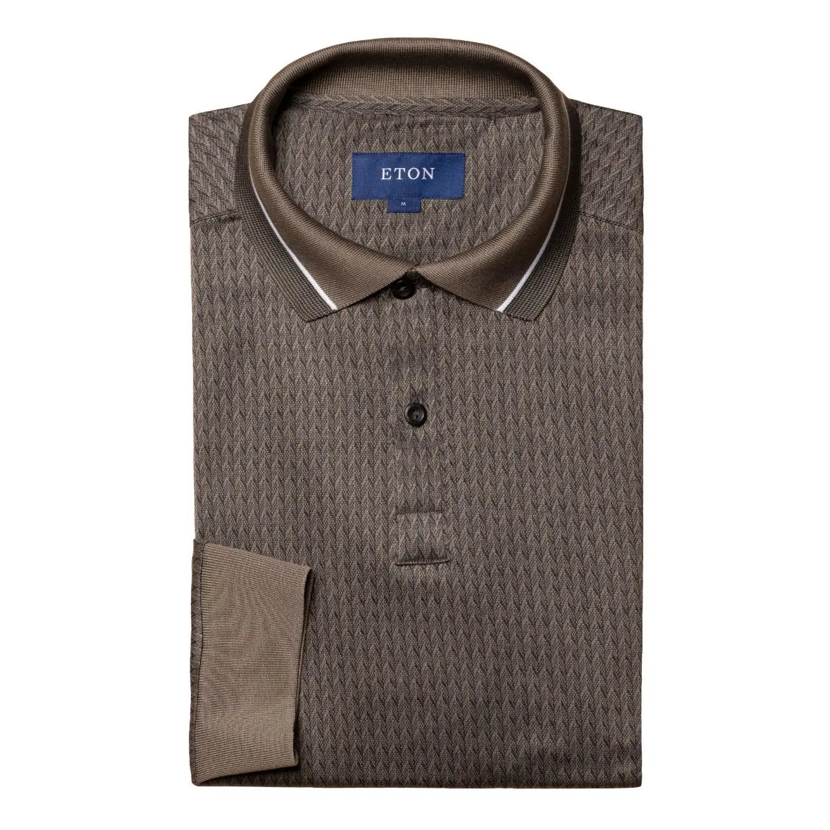 Mid Gray Filo di Scozia Jacquard Polo Shirt  Eton   