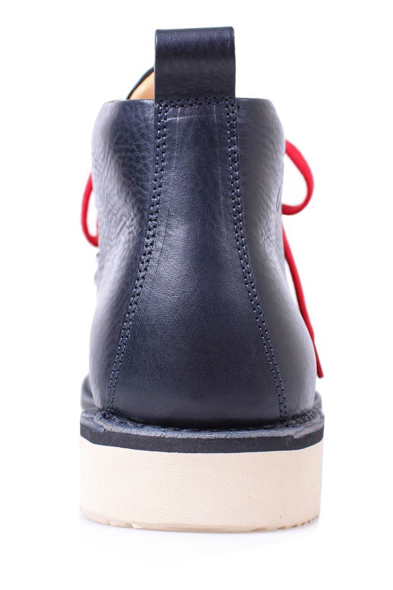 Navy M120 Handmade Leather Boots  Fracap   