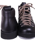 Black Leather M120 Handmade Fur Lined Boots  Fracap   