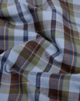 Green Herringbone Check Flannel Long Sleeve Shirt  Robert Old   