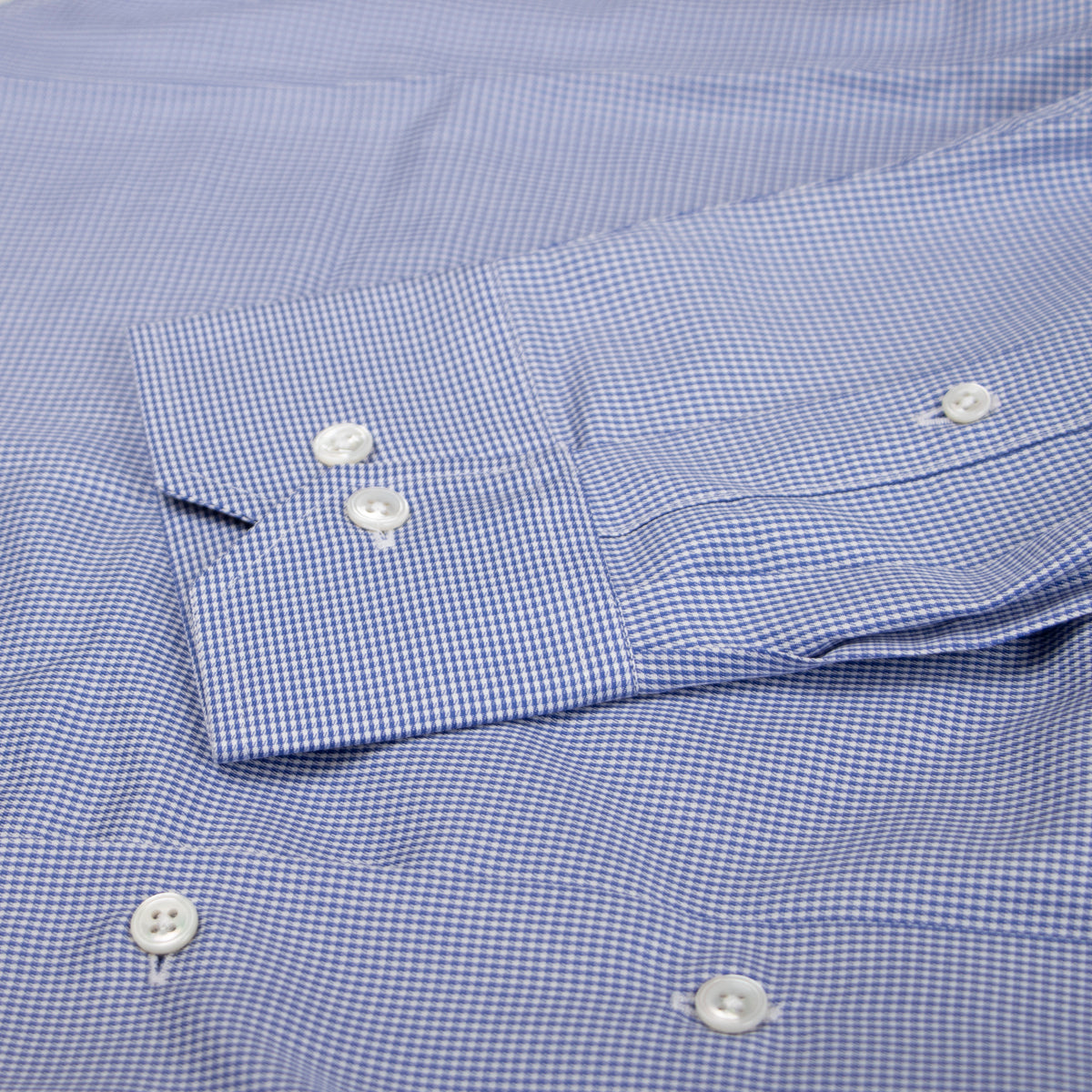 Blue Swiss Cotton Twill Long Sleeve Shirt  Robert Old   